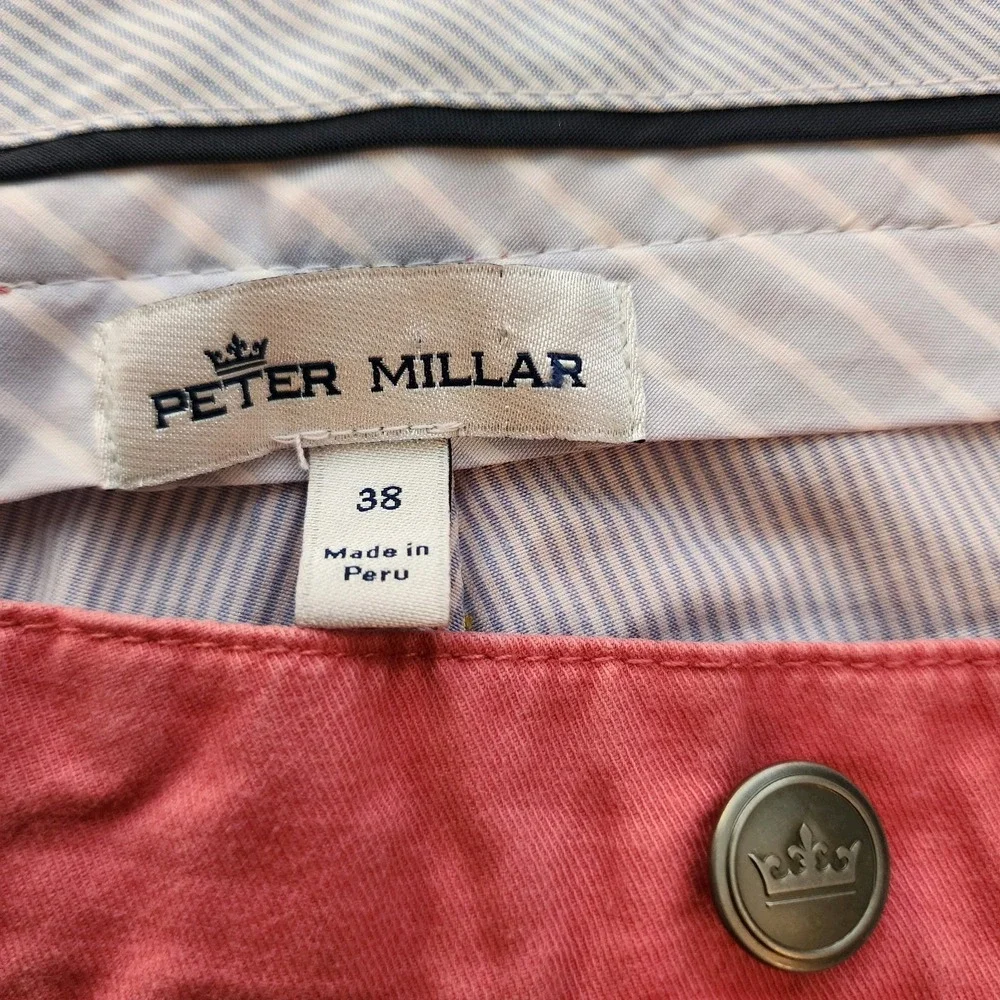 Peter Millar‎ Pima Cotton Dress Pants Cape Red Flat Front Size 38